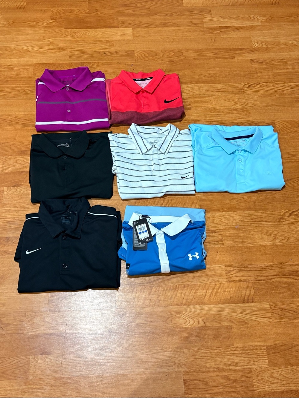 Lot of 7 Golf Polo Shirts Mens Size: XL